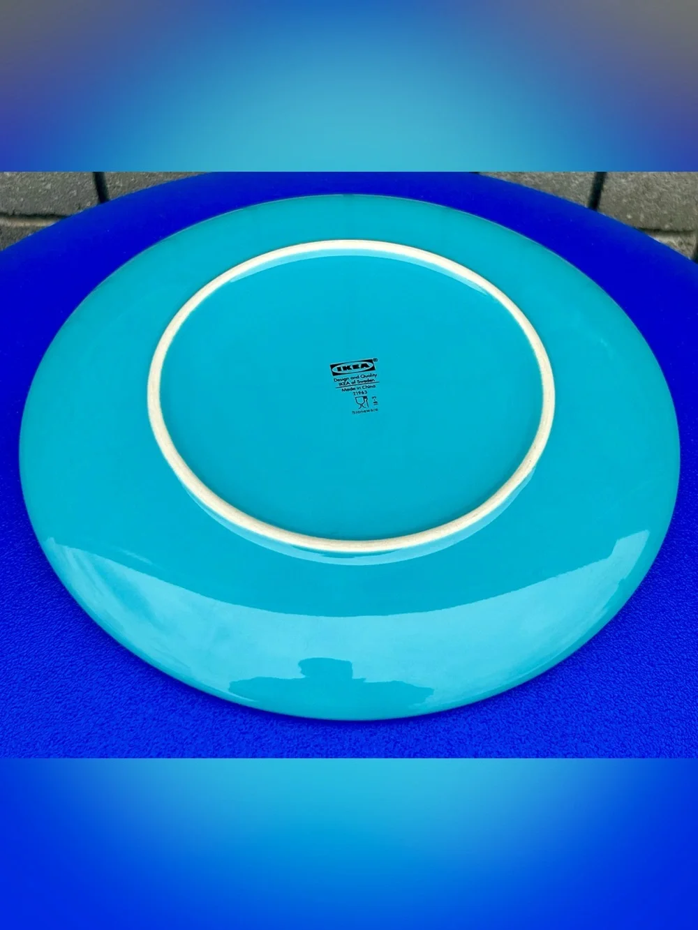 Vtg Discontinued IKEA FARGRIK Turquoise Dinner Plate